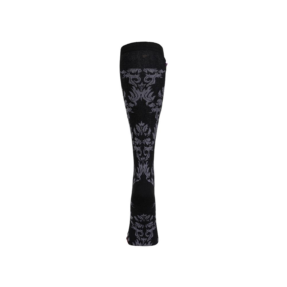 DAMASK BLACK KNEE HIGH - Womens