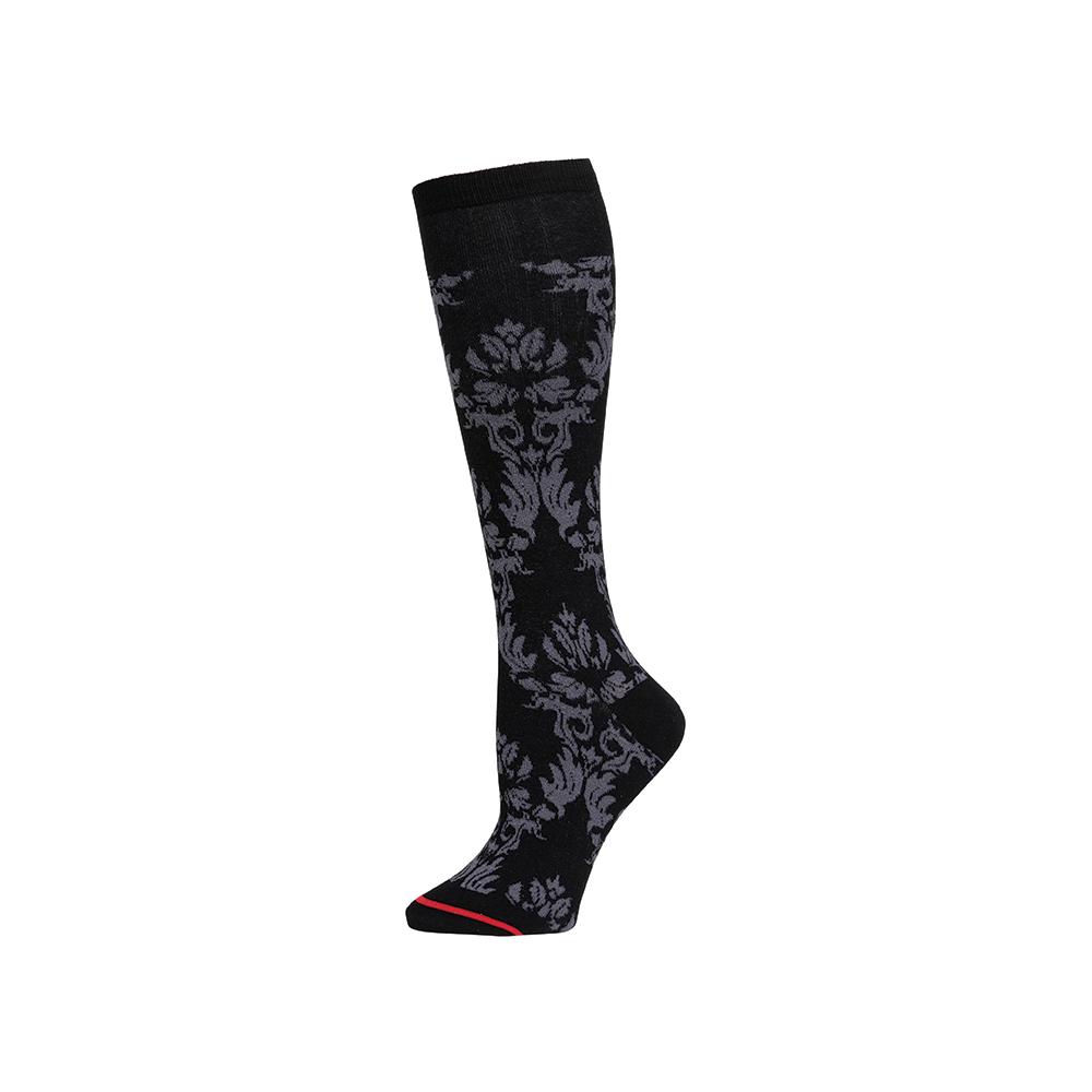 DAMASK BLACK KNEE HIGH - Womens
