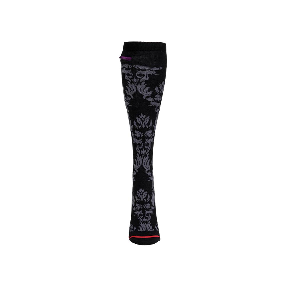 DAMASK BLACK KNEE HIGH - Womens