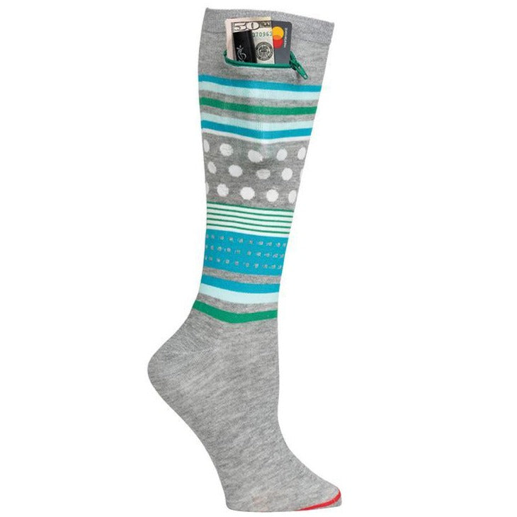 Pocket Socks®, Mixed Pattern Knee High, Womens