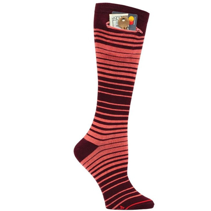 OMBRE DESIGN BURGUNDY - Womens Knee Highs