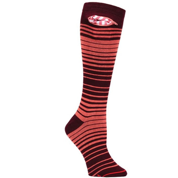 OMBRE DESIGN BURGUNDY - Womens Knee Highs