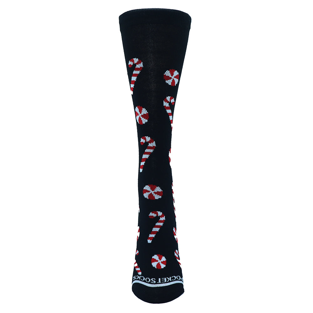 
                  
                    Candy Canes on Black Pocket Socks®, Womens, One Size
                  
                