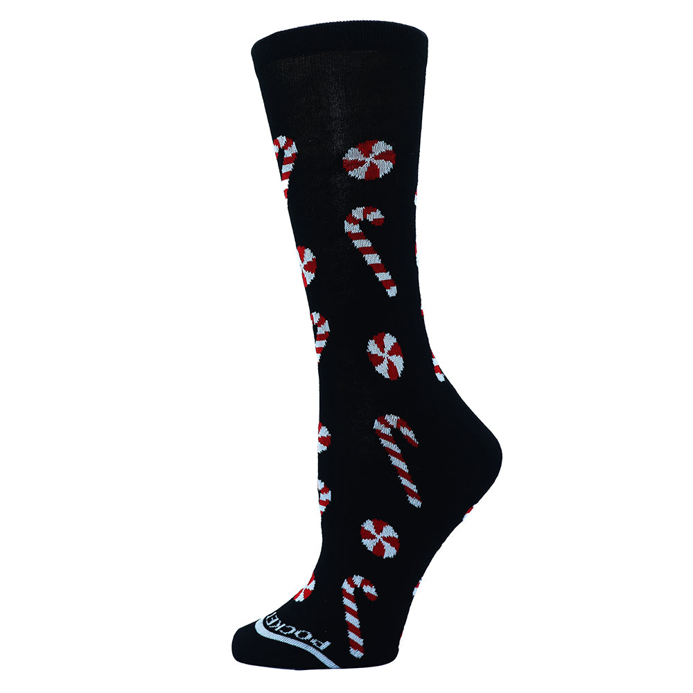 
                  
                    Candy Canes on Black Pocket Socks®, Womens, One Size
                  
                