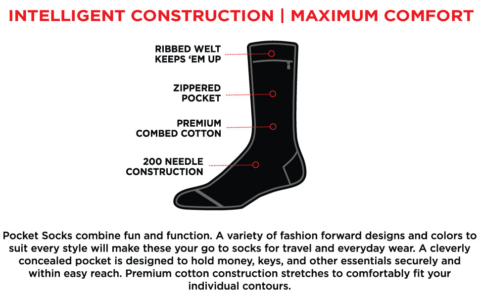 Pocket Socks®, Black Dress 3-Pack