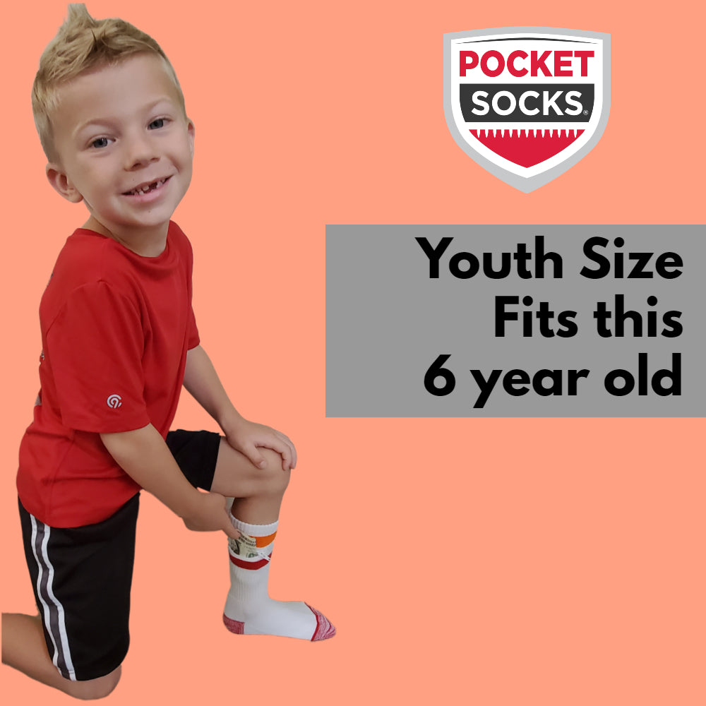 Pocket Socks®, Kids, Orange/Red Stripe