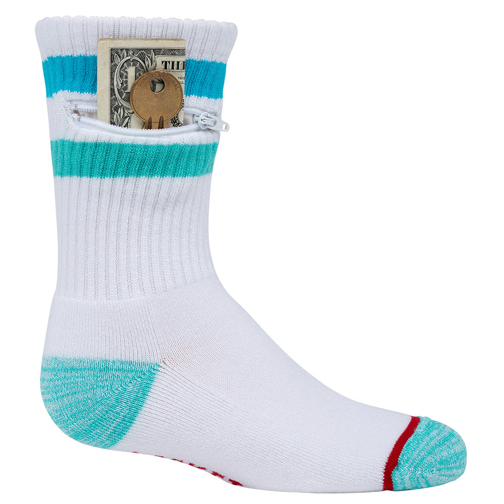 Pocket Socks®, Kids, Aqua Stripe