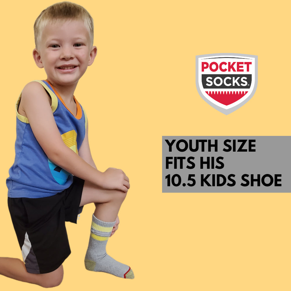 Pocket Socks®, Kids, Yellow Stripe