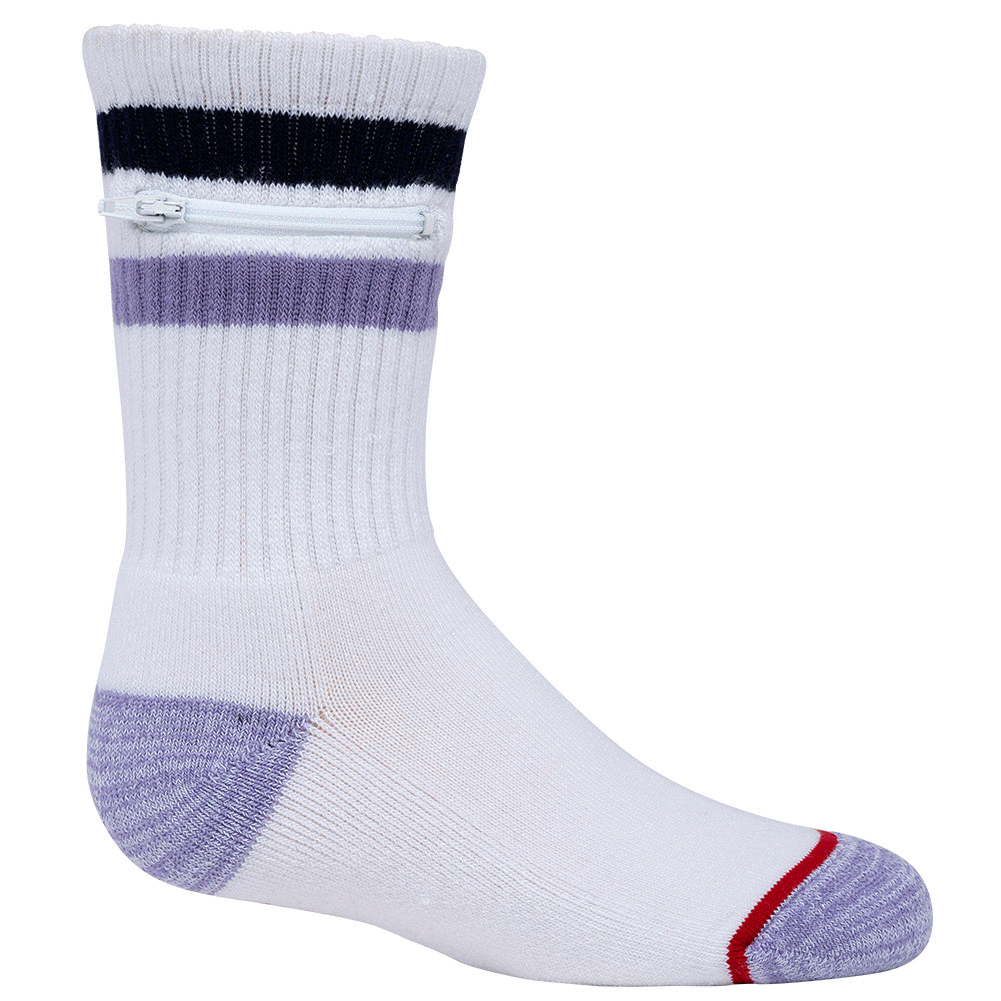 Pocket Socks®, Kids Purple/Navy Stripe