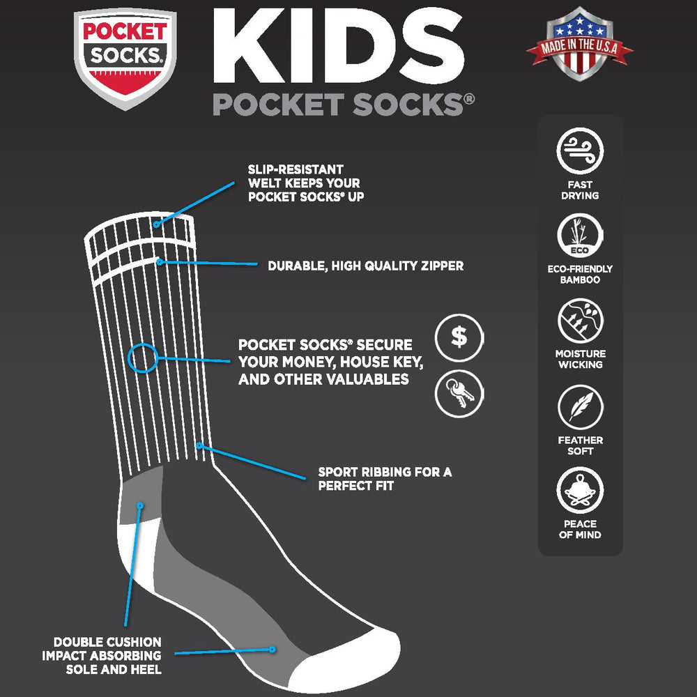 
                  
                    Pocket Socks®, Kids Purple/Navy Stripe
                  
                