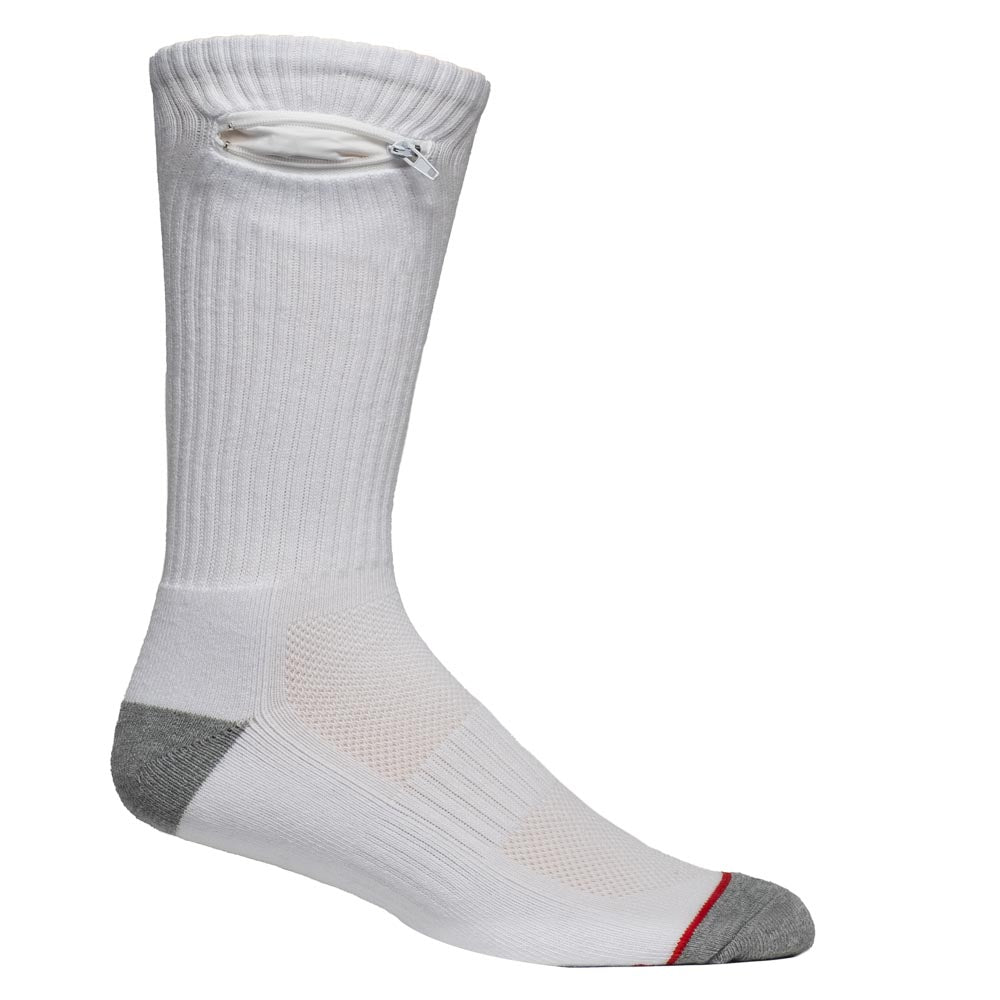 Pocket Socks® Crew White, Large