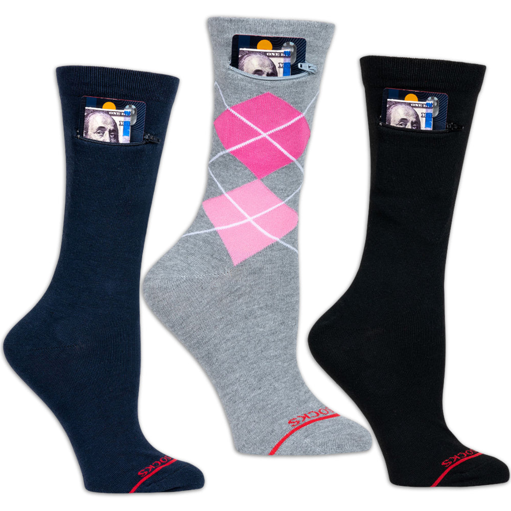 Argyle and Solids Pocket Socks (3-Pack), Pocket Socks®