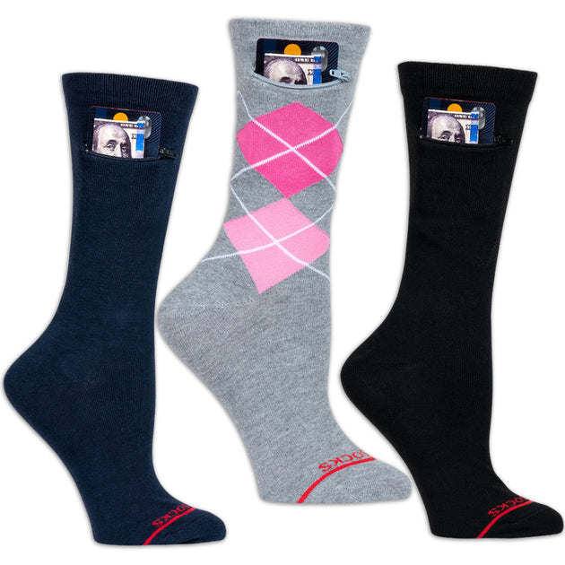 Argyle and Solids Pocket Socks (3-Pack), Pocket Socks®