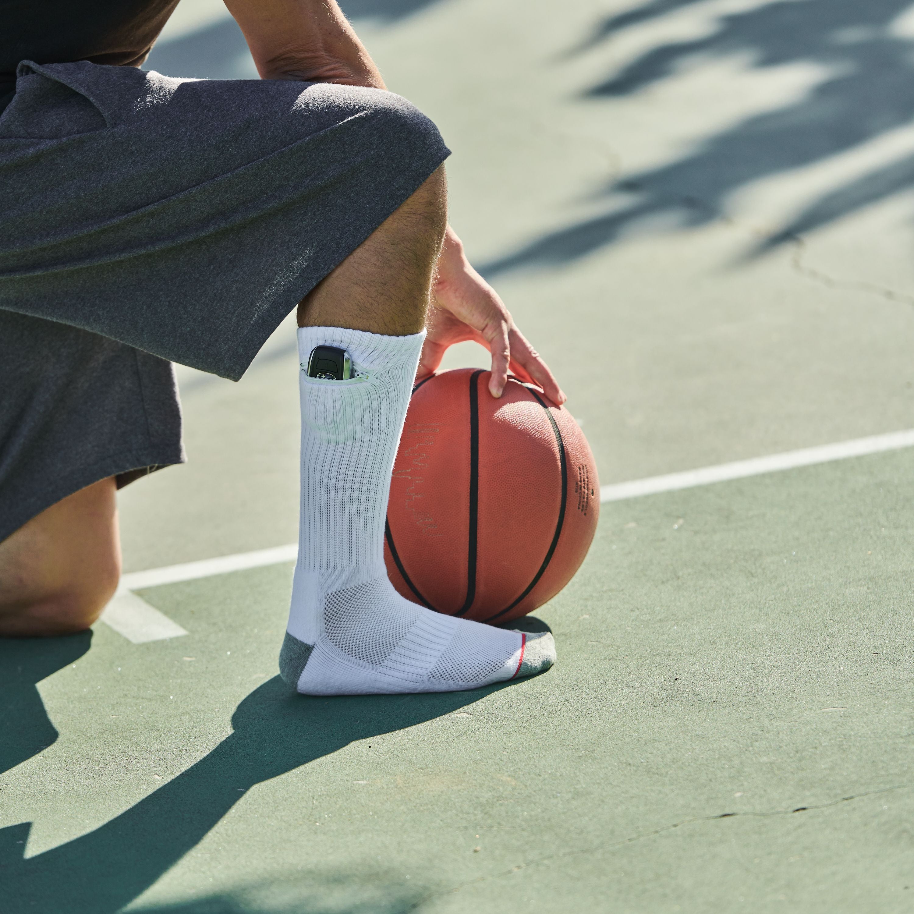 Pocket Socks® Crew White, Medium