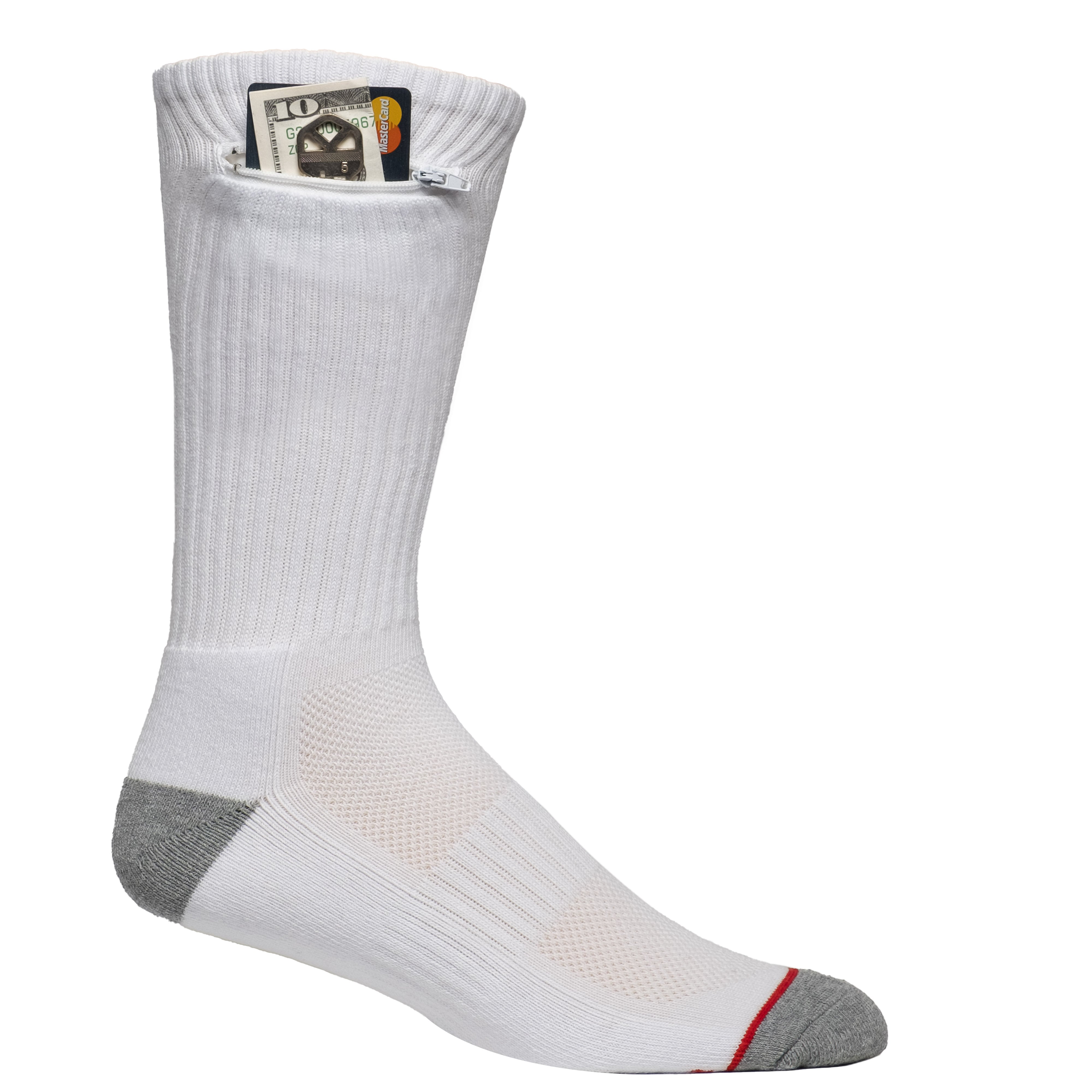 Pocket Socks® Crew White, Medium