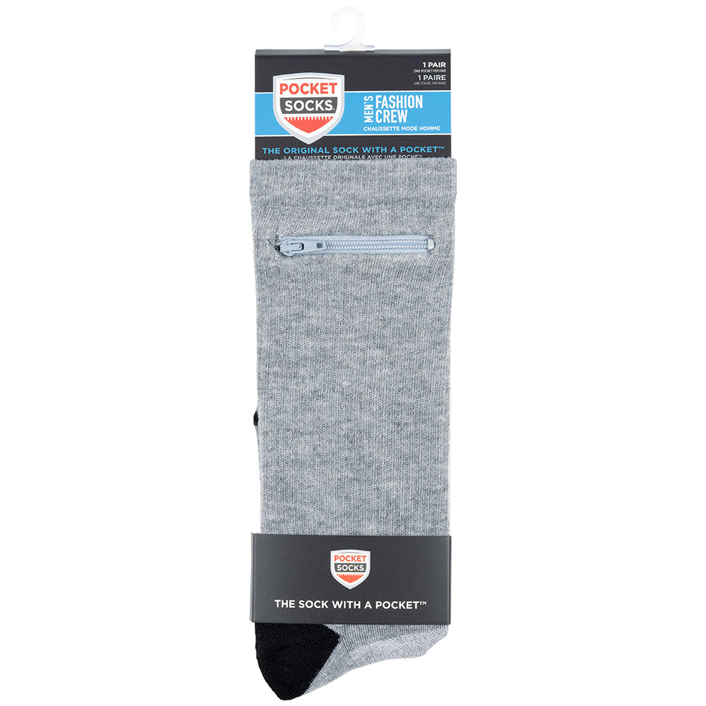 Pocket Socks® Crew Grey, Medium
