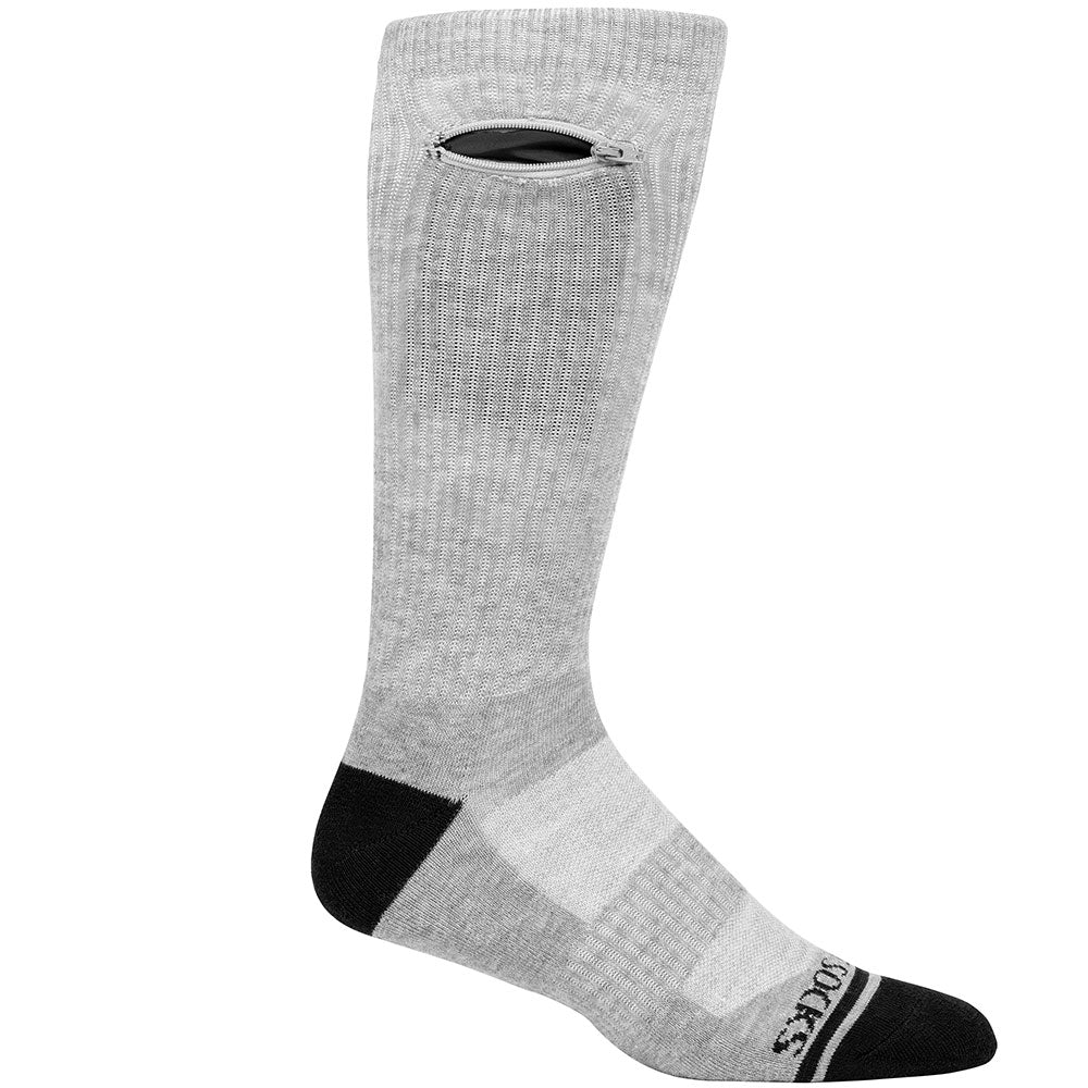Pocket Socks® Crew Grey, Medium