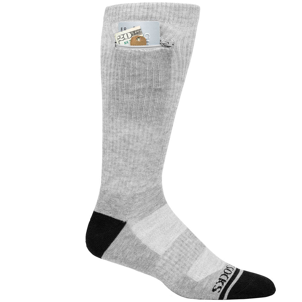Pocket Socks® Crew Grey Large