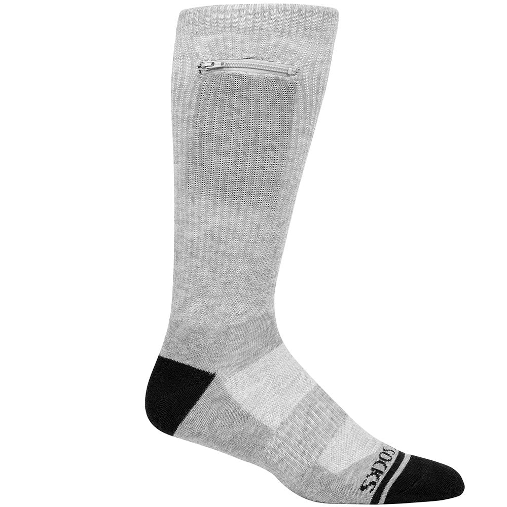 Pocket Socks® Crew Grey Large