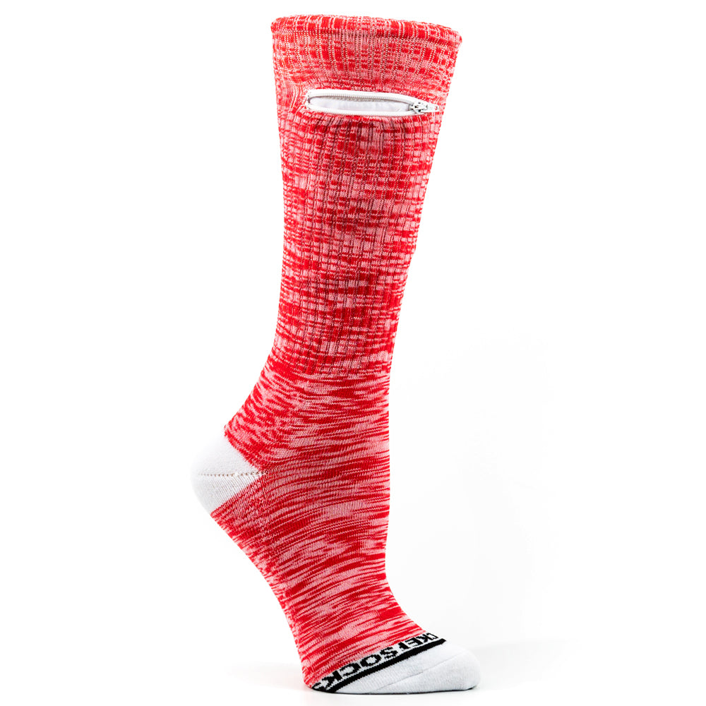 
                  
                    Red - White, Sport Crew Pocket Socks®
                  
                