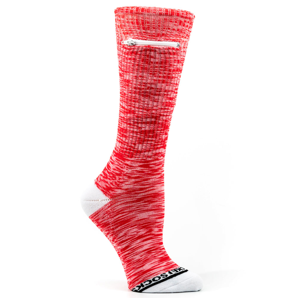 
                  
                    Red - White, Sport Crew Pocket Socks®
                  
                