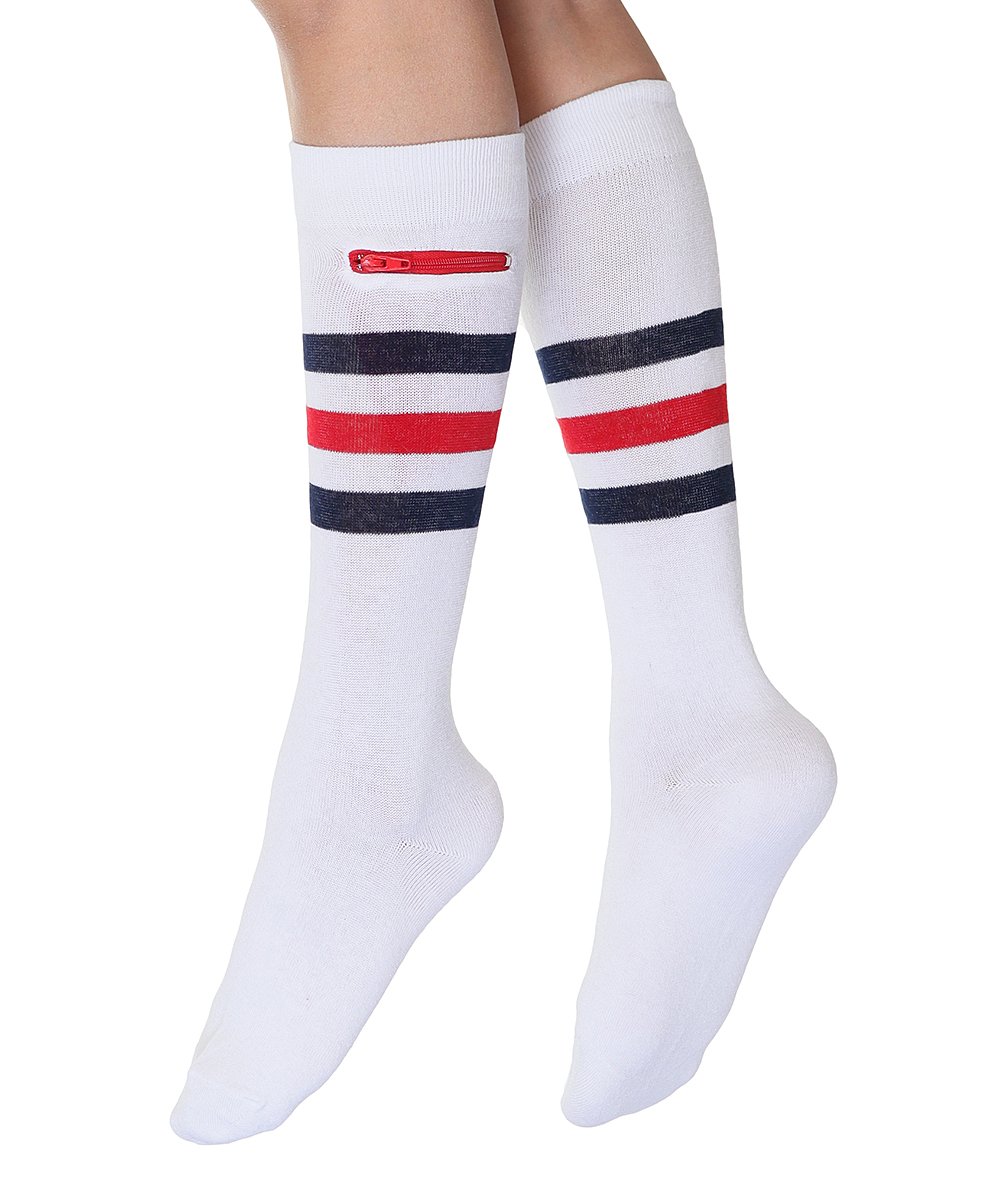 2 Pack Bundle White Sport Stripe (Small/Medium)